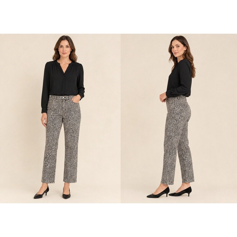 Jones New York Sport Leopard Print Stretch Ankle Pants Women’s 10